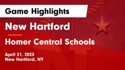 New Hartford  vs Homer Central Schools Game Highlights - April 21, 2023