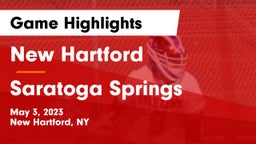 New Hartford  vs Saratoga Springs  Game Highlights - May 3, 2023