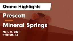 Prescott  vs Mineral Springs  Game Highlights - Nov. 11, 2021