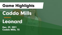 Caddo Mills  vs Leonard  Game Highlights - Dec. 29, 2021