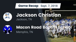 Recap: Jackson Christian  vs. Macon Road Baptist School 2018