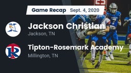 Recap: Jackson Christian  vs. Tipton-Rosemark Academy  2020