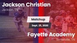 Matchup: Jackson Christian vs. Fayette Academy  2020