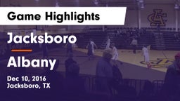 Jacksboro  vs Albany  Game Highlights - Dec 10, 2016