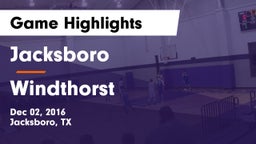 Jacksboro  vs Windthorst  Game Highlights - Dec 02, 2016