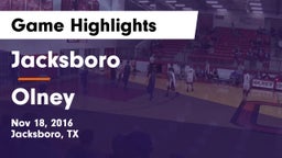Jacksboro  vs Olney  Game Highlights - Nov 18, 2016