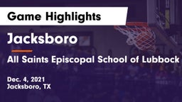 Jacksboro  vs All Saints Episcopal School of Lubbock Game Highlights - Dec. 4, 2021