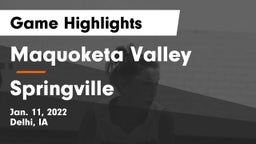 Maquoketa Valley  vs Springville  Game Highlights - Jan. 11, 2022