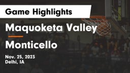 Maquoketa Valley  vs Monticello Game Highlights - Nov. 25, 2023
