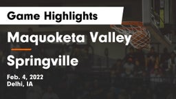 Maquoketa Valley  vs Springville  Game Highlights - Feb. 4, 2022