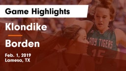 Klondike  vs Borden  Game Highlights - Feb. 1, 2019