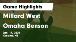 Millard West  vs Omaha Benson  Game Highlights - Jan. 17, 2020