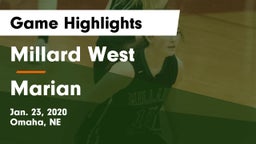 Millard West  vs Marian  Game Highlights - Jan. 23, 2020