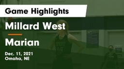 Millard West  vs Marian  Game Highlights - Dec. 11, 2021
