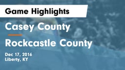 Casey County  vs Rockcastle County  Game Highlights - Dec 17, 2016