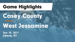 Casey County  vs West Jessamine  Game Highlights - Jan 15, 2017