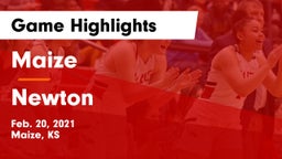 Maize  vs Newton  Game Highlights - Feb. 20, 2021