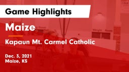 Maize  vs Kapaun Mt. Carmel Catholic  Game Highlights - Dec. 3, 2021