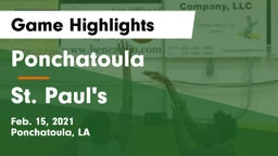 Ponchatoula  vs St. Paul's  Game Highlights - Feb. 15, 2021