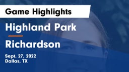 Highland Park  vs Richardson  Game Highlights - Sept. 27, 2022