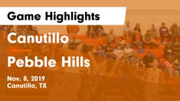 Canutillo  vs Pebble Hills  Game Highlights - Nov. 8, 2019