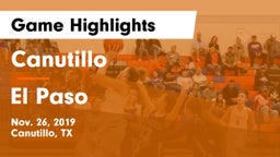 Canutillo  vs El Paso  Game Highlights - Nov. 26, 2019