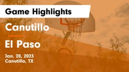 Canutillo  vs El Paso  Game Highlights - Jan. 20, 2023