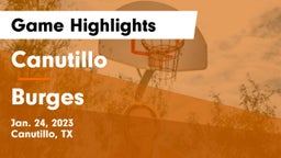 Canutillo  vs Burges  Game Highlights - Jan. 24, 2023