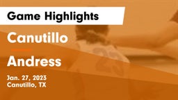 Canutillo  vs Andress  Game Highlights - Jan. 27, 2023