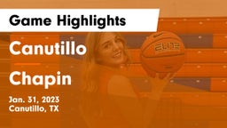 Canutillo  vs Chapin  Game Highlights - Jan. 31, 2023