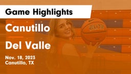 Canutillo  vs Del Valle  Game Highlights - Nov. 18, 2023