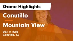 Canutillo  vs Mountain View  Game Highlights - Dec. 2, 2023