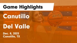 Canutillo  vs Del Valle  Game Highlights - Dec. 8, 2023