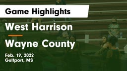 West Harrison  vs Wayne County  Game Highlights - Feb. 19, 2022