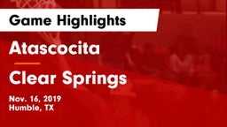 Atascocita  vs Clear Springs  Game Highlights - Nov. 16, 2019