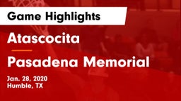 Atascocita  vs Pasadena Memorial  Game Highlights - Jan. 28, 2020