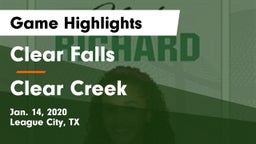 Clear Falls  vs Clear Creek  Game Highlights - Jan. 14, 2020