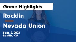 Rocklin  vs Nevada Union  Game Highlights - Sept. 2, 2022