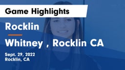 Rocklin  vs Whitney , Rocklin CA Game Highlights - Sept. 29, 2022