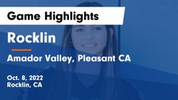 Rocklin  vs Amador Valley, Pleasant CA Game Highlights - Oct. 8, 2022