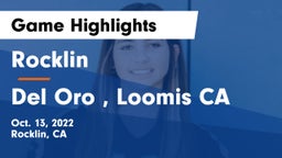 Rocklin  vs Del Oro , Loomis CA Game Highlights - Oct. 13, 2022