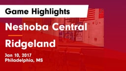 Neshoba Central  vs Ridgeland  Game Highlights - Jan 10, 2017