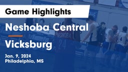 Neshoba Central  vs Vicksburg  Game Highlights - Jan. 9, 2024
