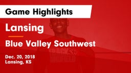 Lansing  vs Blue Valley Southwest  Game Highlights - Dec. 20, 2018