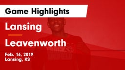 Lansing  vs Leavenworth  Game Highlights - Feb. 16, 2019