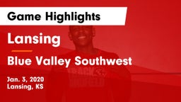 Lansing  vs Blue Valley Southwest  Game Highlights - Jan. 3, 2020