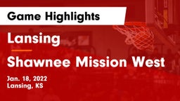 Lansing  vs Shawnee Mission West Game Highlights - Jan. 18, 2022
