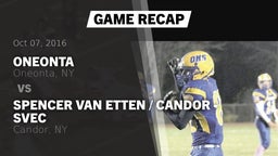 Recap: Oneonta  vs. Spencer Van Etten / Candor - SVEC 2016