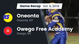 Recap: Oneonta  vs. Owego Free Academy  2018