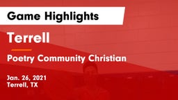 Terrell  vs Poetry Community Christian Game Highlights - Jan. 26, 2021